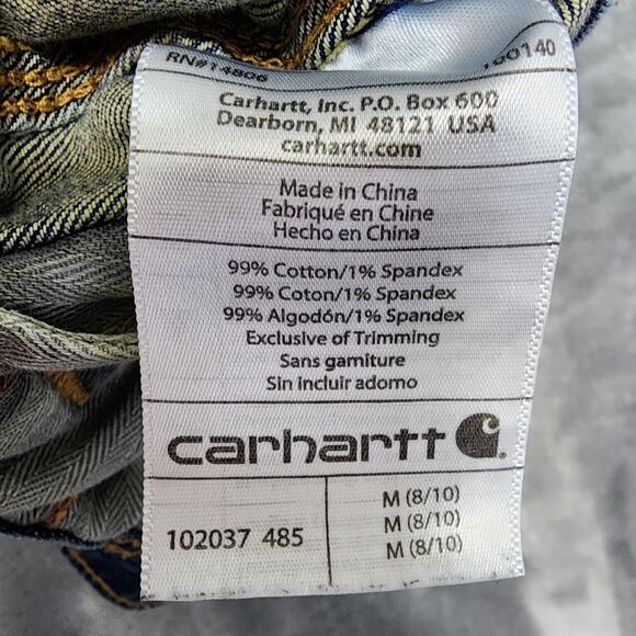 Carhartt Vest Womens M Blue Sleeveless Stretch Denim Jacket Grunge Outdoors Y2K - Picture 5 of 9